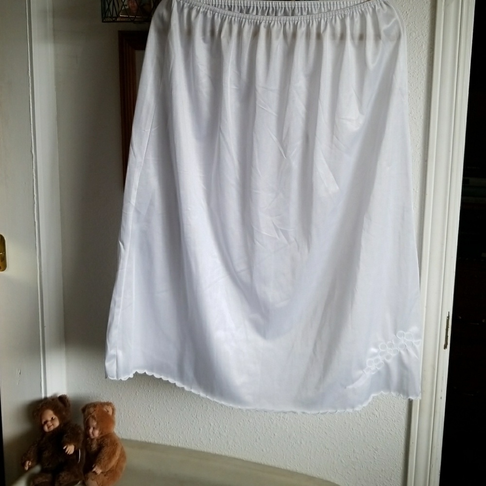 White silk slip